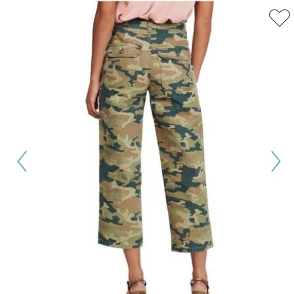 Free People NWT camo high-waisted wide leg jeans - Picture 3 of 12